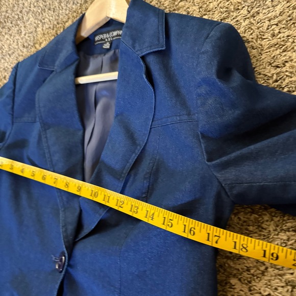 Kasper & Company Denim Blazer - Buttoned‎ Front, Fitted Jacket, Women's Size 8 - Picture 6 of 7